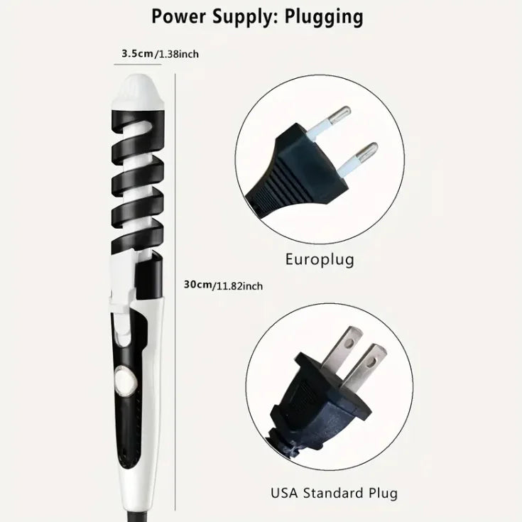 Portable Professional Spiral Curling Iron for Hair Styling