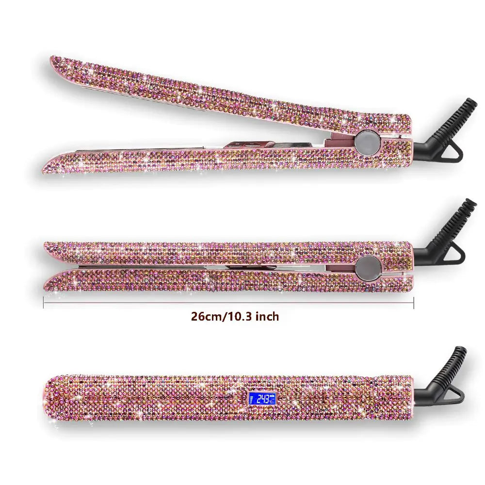 Diamond-Studded Hair Straightener and Styling Iron