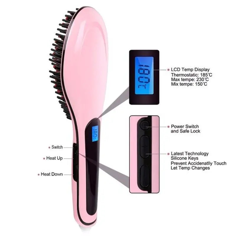 Ceramic Straightening Brush for Hair Styling Tool