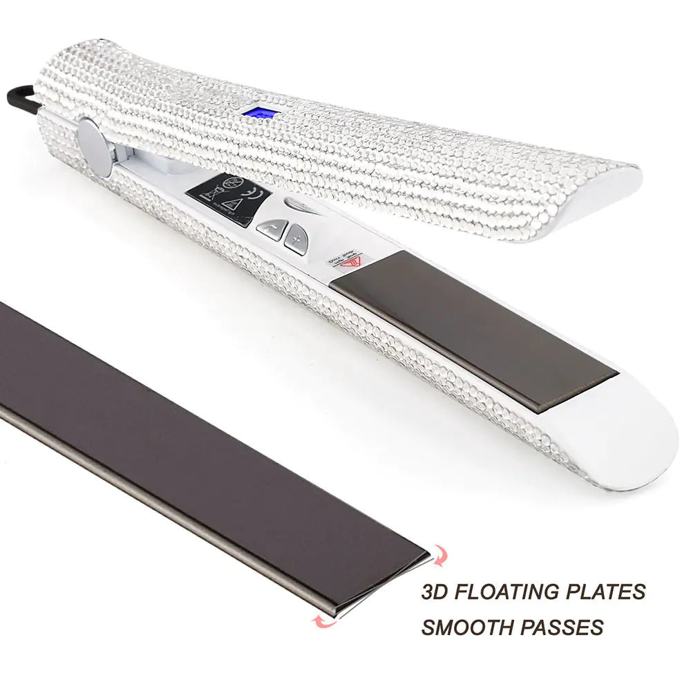 Diamond-Studded Hair Straightener and Styling Iron