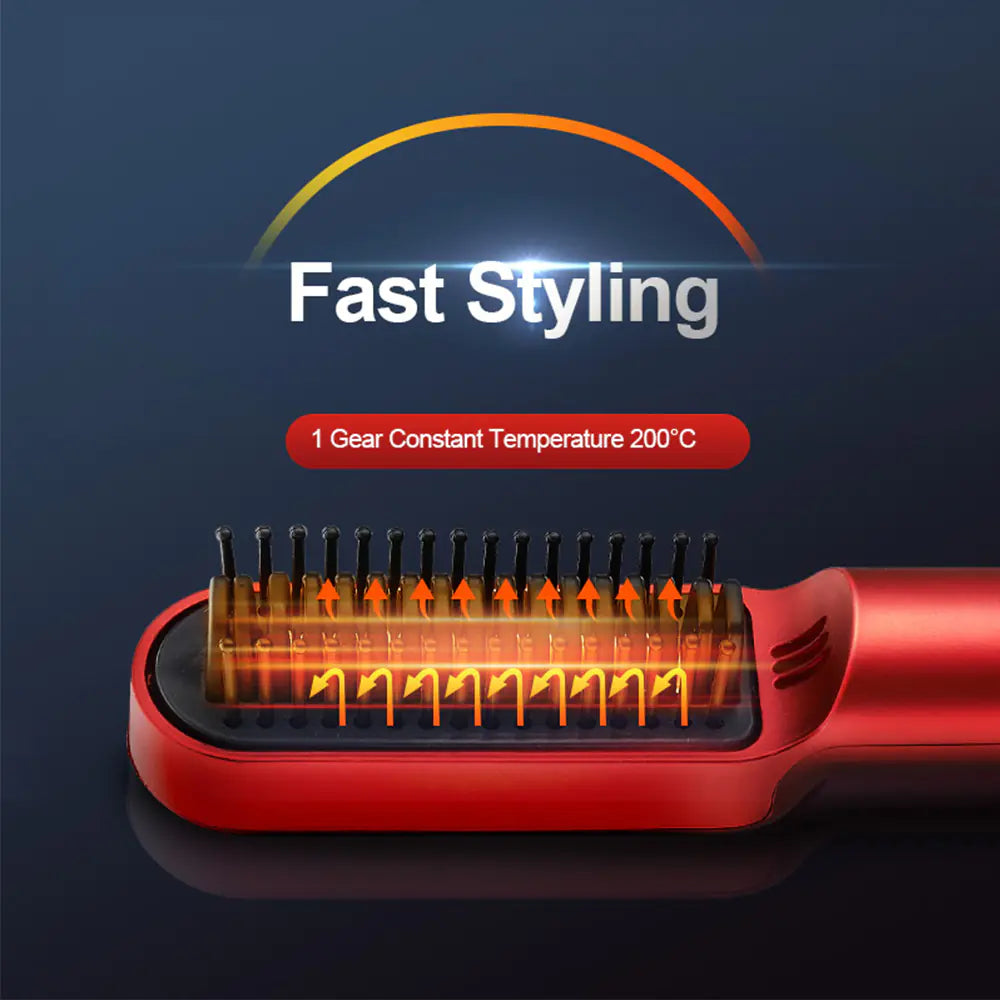 Mini Wireless Multifunctional Hair Straightening Comb
