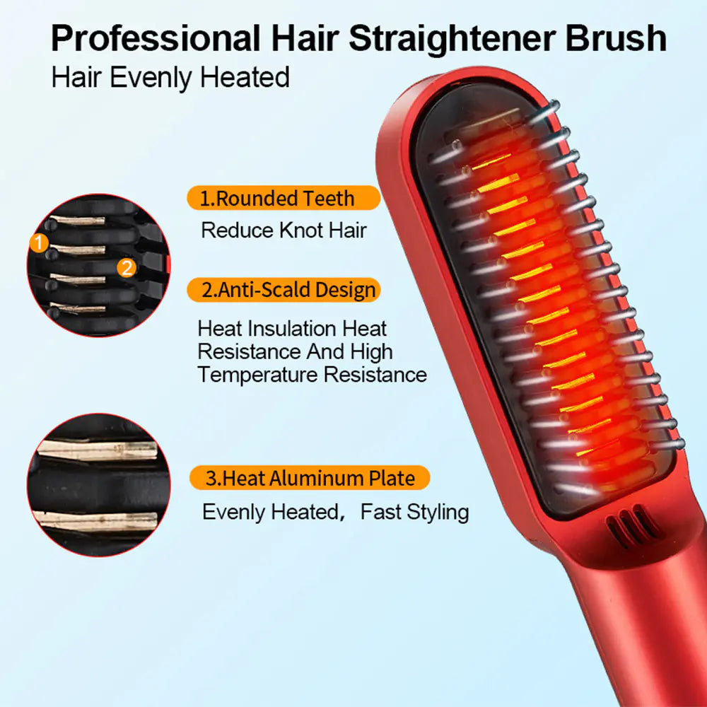 Mini Wireless Multifunctional Hair Straightening Comb