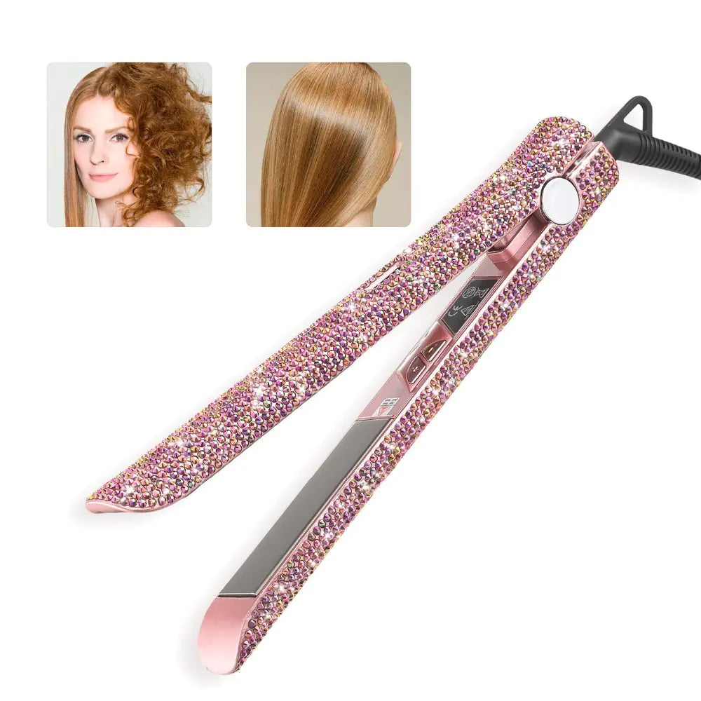 Diamond-Studded Hair Straightener and Styling Iron